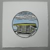 Margaret White Linocut Rolleston Railway Station