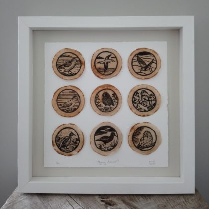New Zealand Bird Art Linocut on Tea Bag