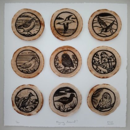 New Zealand Bird Art By Margaret White Linocut on Tea Bags