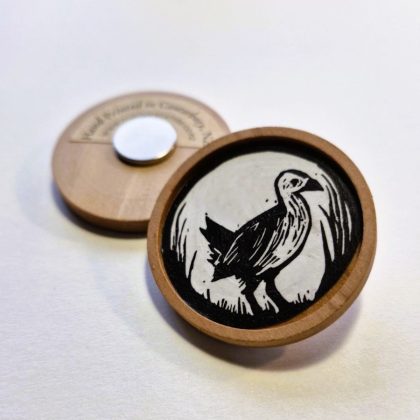 Hand-printed pukeko magnet by Margaret White